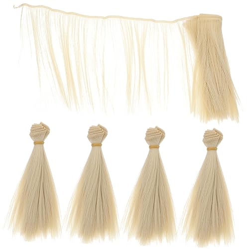 Gadpiparty 5 Stück Perücke Haarreihe Puppenhaarmaterial Perücke mit glattem Puppenhaar Puppe dekorative Perücken Dame Party Puppenhaar-DIY-Perücken gefälschte Puppenperücken von Gadpiparty