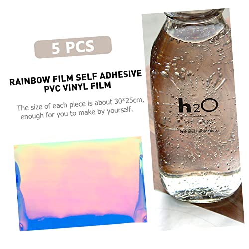Gadpiparty 5 Stück Selbstklebende PVC Vinylfolie mit Regenbogeneffekt Transparent Holografische Klebefolie für DIY Dekoration Geeignet für Kleidung Taschen Kissen und Kunsthandwerk Gadpiparty 5 Stück Selbstklebende PVC Vinylfolie mit Regenbogeneffekt Transparent Holografische Klebefolie für DIY Dekoration Geeignet für Kleidung Taschen Kissen und Kunsthandwerk von Gadpiparty