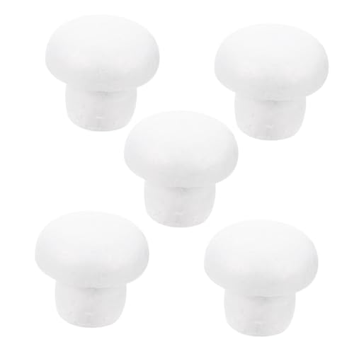 Gadpiparty 5 Stück Teiliges DIY Foam Modell Weiße Schaumstoff Mushroom Bastelmodelle zum Malen für Kreative Dekorationen für Kunstprojekte und Party Dekorationen von Gadpiparty