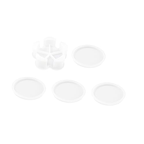 Gadpiparty 5 Stück Teiliges Silikonform für Untersetzer mit Aufbewahrungsbox Diy Gießformen für Runde und Blütenförmige Untersetzer Langlebig und Flexibel für Kreative Bastelprojekte von Gadpiparty