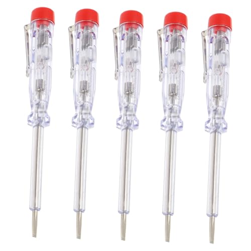 Gadpiparty 5 Stück Teiliges Spannungsprüfer mit Schlitzschraubendreher Multifunktionaler Stromprüfer für Haushalt und Elektriker Berührungsloser Spannungstester zur Stromkreisprüfung für DIY von Gadpiparty