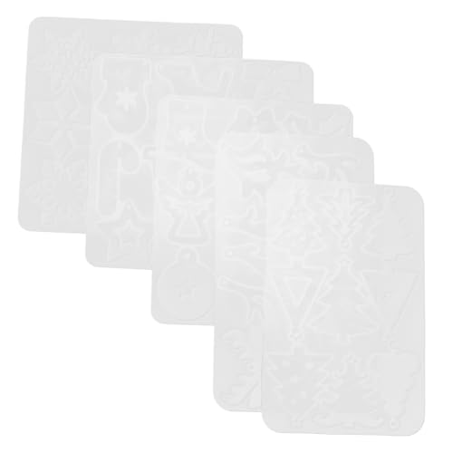 Gadpiparty 5 Stück Teiliges Weihnachts Ohrschmuck Silikonform Set Flexible Wiederverwendbare Epoxidharz Gießformen mit Einzigartigen Christmaselementen für DIY Schmuckherstellung und von Gadpiparty