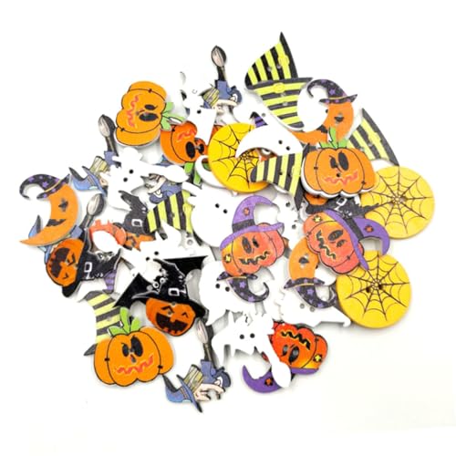 Gadpiparty 50 Stück Bunte Holzknöpfe mit Löchern Halloween-motive Wie Kürbis und Eule Langlebige Nähknöpfe für Basteln Scrapbooking und DIY Kostümdekoration Gadpiparty 50 Stück Bunte Holzknöpfe mit Löchern Halloween-motive Wie Kürbis und Eule Langlebige Nähknöpfe für Basteln Scrapbooking und DIY Kostümdekoration von Gadpiparty