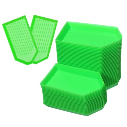 Gadpiparty 50 Stück Kunststoff Strass Perlen Sortier Tablett Diamant Tray für Schmuckherstellung Transparent Praktische Aufbewahrung für Selbstgemacht Projekte von Gadpiparty