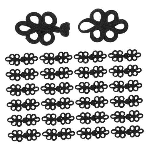 Gadpiparty 50 Stück Teiliges Chinesische Knotenknöpfe in Schwarz mit Einzigartigem Fünfblättrigem Design Traditionelle Verschlussknöpfe für Kleidung Vorhänge Diy-projekte und von Gadpiparty