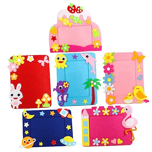 Gadpiparty 6 Satz DIY Bilderrahmen Teilig Bunte Nichtgewebe Materialien für Kreative Kinderhandarbeiten für Eltern Aktivitäten und Vorschulprojekte Gadpiparty 6 Satz DIY Bilderrahmen Teilig Bunte Nichtgewebe Materialien für Kreative Kinderhandarbeiten für Eltern Aktivitäten und Vorschulprojekte von Gadpiparty