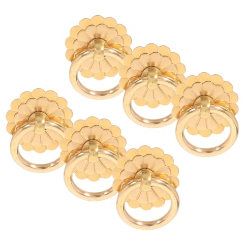 Gadpiparty 6 Stück Retro Messing Ringgriffe Schubladengriffe Vintage Stil Poliert Antike Möbelknöpfe für Küche Kommode Schrank Schraubbefestigung von Gadpiparty