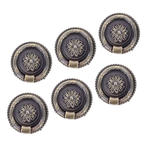 Gadpiparty 6 Stück Retro Möbelgriffe aus Legierung Runde Einzelne Vintage Ringknöpfe für Kleiderschrank Kommode Schrank Dekorative Möbelbeschläge für Wohn Arbeitsräume von Gadpiparty