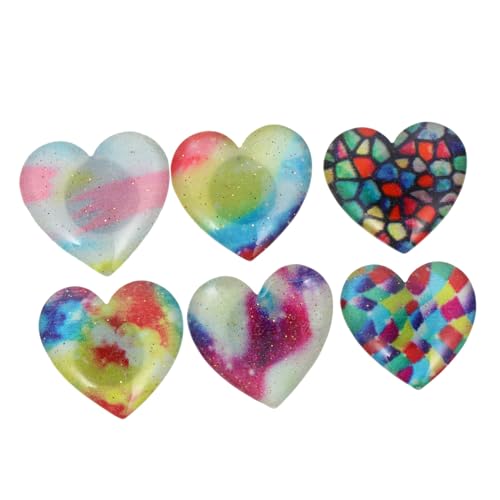 Gadpiparty Herzförmige Diamant Zeichenfixierer 6 Stück Magnet Design Diamant Bild Nützliche Befestigungshalter für Selbstgemacht Handarbeiten Geburtstagsgeschenk für Kreative von Gadpiparty