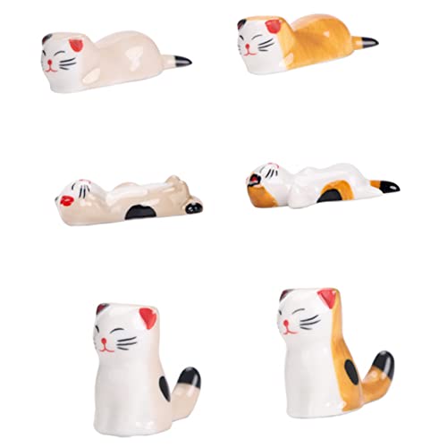 Gadpiparty 6 Stück Teiliges Katzen Design Stäbchenhalter Essstäbchenablage für Zuhause Restaurant und Küche als Tischdekoration für Besteck von Gadpiparty