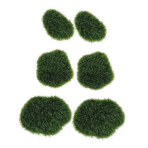 Gadpiparty 6 Stück Teiliges Künstliche Moossteine DREI Realistische Moosstein Dekoration für Bonsai Aquarien Miniaturlandschaften und Garten Leicht Fein Gearbeitet Lebensecht Grün von Gadpiparty