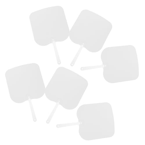 Gadpiparty 6 Stück Teiliges Set Blanko Handfächer Pet für DIY Doppelseitige Fächer für Hochzeiten Kirchenfeiern und Bastelprojekte Tragbar und Anpassbar für Kreative Designs von Gadpiparty
