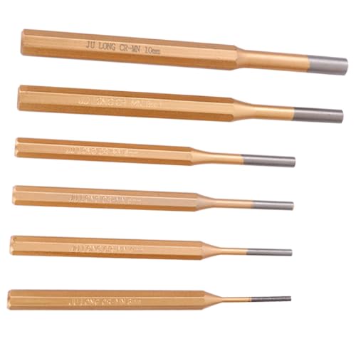Gadpiparty 6 Stück Teiliges Set Pinschlagwerkzeuge aus Hochkohlenstoffstahl Präzise Schlagkraftverteilung Robustes Set für Professionelle Reparaturen Vielseitig für Maschinenwartung und von Gadpiparty
