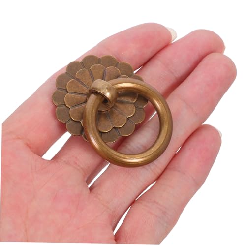 Gadpiparty 6 Stück Vintage Messing Ringgriffe Antik Stil Schubladengriffe für Möbel Kommode Kleiderschrank Retro Beschläge mit Schrauben Einfache Montage von Gadpiparty