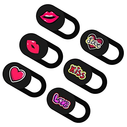 Gadpiparty 6stücke Pack Herz-Lippen-Muster Kamera-Abdeckung Schiebbar Für Laptop Und Handykamera Privatsphäre-Schutz von Gadpiparty