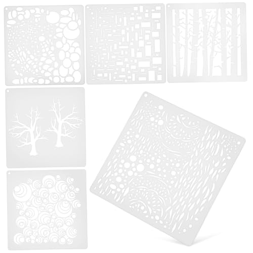 Gadpiparty 6 Stücke Wiederverwendbare Malerei Schablonen für Selbstgemacht Kunst Baum Geometrische Figuren Malvorlagen für Wände und Möbel für Kreative Bastelprojekte von Gadpiparty