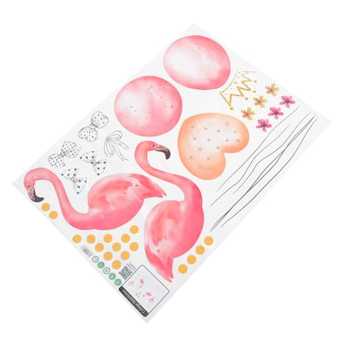 Gadpiparty 60 Mädchen Wandtattoos dekorative Wandaufkleber Flamingo Wandtattoos Flamingo-Tapete Wohnkultur hochzeitsdeko wandtattoo hause Hintergrund Mädchen Herz schmücken Klebrig von Gadpiparty