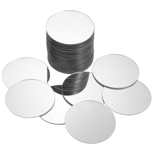Gadpiparty 60Stücke Kleine Runde Spiegelfliesen Selbstklebende Spiegelaufkleber für Bastelarbeiten für Wanddekoration Mosaikprojekte und Tischmittelstücke von Gadpiparty