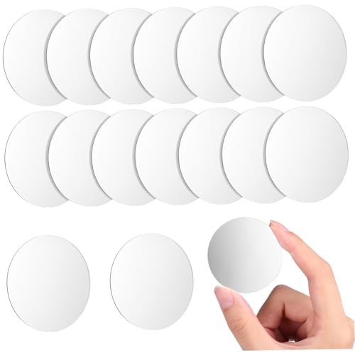 Gadpiparty 60 Stück Teiliges Kleine Runde Acryl spiegelstücke Selbstklebend für Bastelarbeiten Mosaikfliesen Spiegelplatten Wanddekoration Kompakt und Bruchsicher von Gadpiparty