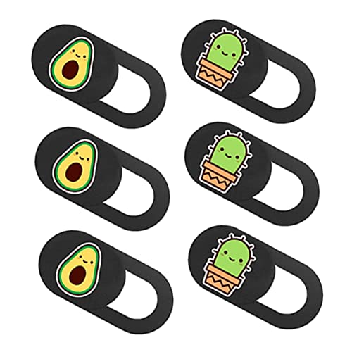 Gadpiparty 6stücke Webcam Abdeckung Niedliche Avocado Kaktus Designs Schiebemechanismus Für Laptop Tablet Pc Schutz Vor Neugierigen Blicken Installieren Verwenden von Gadpiparty