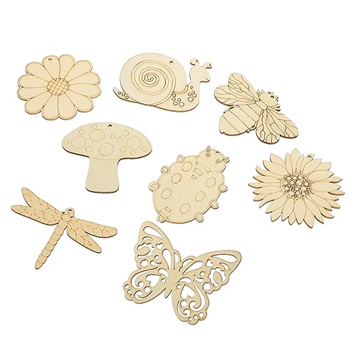 Gadpiparty 80 Stück Unbehandelte Holzscheiben für Bastelprojekte Formen Wie Schmetterling und Blume für DIY Deko Kinderhandwerk und Kreative von Gadpiparty