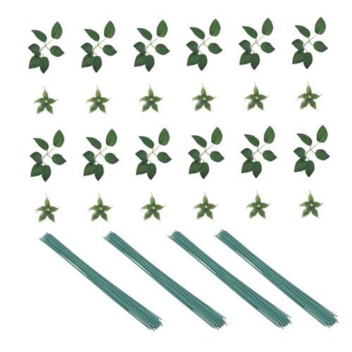 Gadpiparty 90stücke Realistische Künstliche Pflanzenstäbe Blumen-DIY-bindedrähte Gefälschte Blumenstiele Handgemachtes Material DIY-Material Grün von Gadpiparty