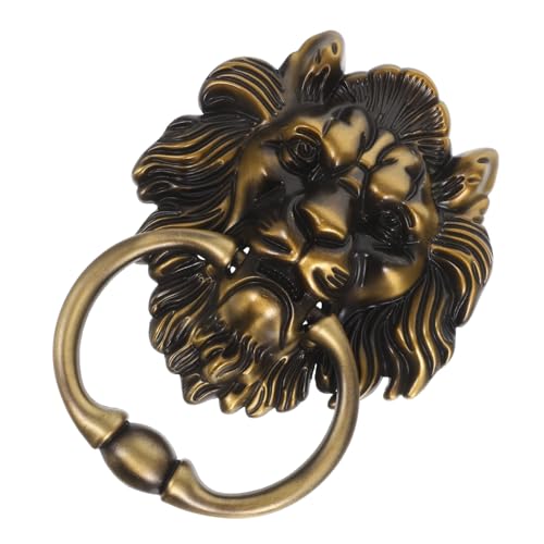 Gadpiparty Antiker Löwenkopf Türgriff aus Zinklegierung Wetterbeständiger Vintage Möbelgriff mit Ergonomischem Zieh-ring Chinesischer Stil für Schrank Kommode Haustür Bronze-grün von Gadpiparty