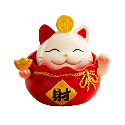 Gadpiparty Desktop-Dekoration Tortendeko 1 PC Glückskatze Ornament Spielzeug Desktop- Japandi Katze Form Ornament Maneki Neko Geldkatze Autodekoration Glückskatze Schmuck Auto Spielzeug von Gadpiparty