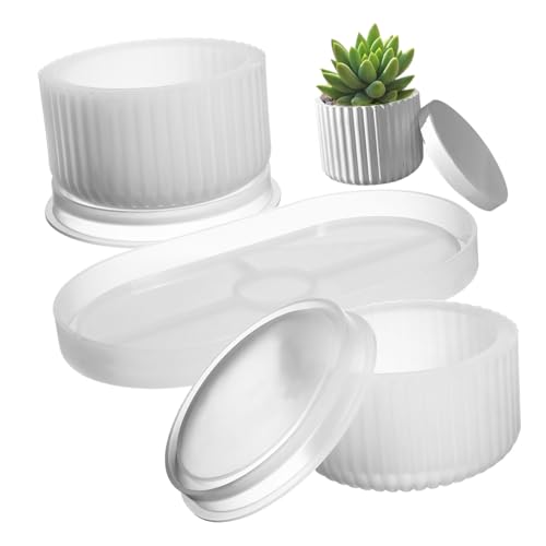 Gadpiparty Behälter Silikon Gestreift Gießen Schmuck Deckel Topf Aufbewahrung Flexibel Für Gießform Resin Glas Sukkulenten Tablett Kaktus Basteln Organizer Formen Übertopf Schmuck Epoxy von Gadpiparty