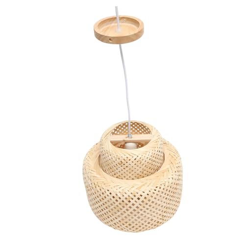Gadpiparty Dekorative Hängeleuchte Retro Gewebte Deckenlampe für Esszimmer Wohnzimmer und Cafés Einfache Installation Warmes Licht Natürlicher Look von Gadpiparty