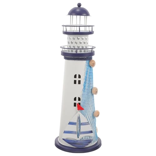 Gadpiparty Dekorativer Leuchtturm mit nautischem Leuchtturm Dekoratives Nachtlicht Ornament im mediterranen Stil Rustikales Haus Ozean Meer Strand Themendekorationen Requisiten Geschenke von Gadpiparty