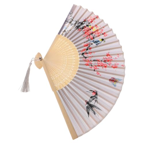 Gadpiparty Eleganter Faltbarer Chinesischer Handfächer aus Strapazierfähiger Seide Leichter Tragbarer Japanischer Faltfächer mit Orientalischem Erqing Design als Hochzeits Party Accessoire von Gadpiparty