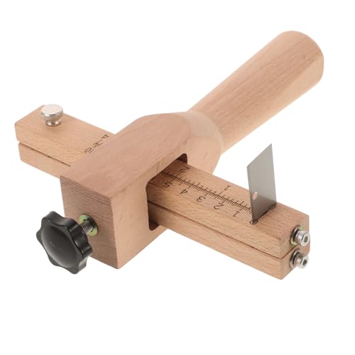 Gadpiparty Gürtelschneider Nähen Cutter einstellbar Handwerksbedarf Streifen Werkzeug Handwerklicher Lederschneider Lederschneidegerät aus Holz Ledersplitter Metall Chocolate von Gadpiparty
