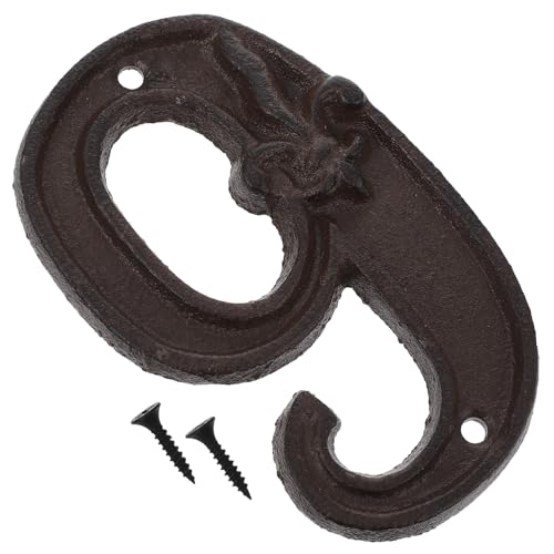 Gadpiparty Gusseisen Hausnummer Metall Türschild Antik Stil Robustes Wetterfestes Design mit Schrauben für Einfache Montage an Wand Zaun Briefkasten Geeignet Dekorativ für Haus und Garten von Gadpiparty