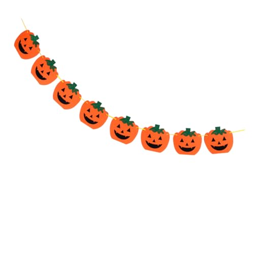 Gadpiparty Halloween Deko Kürbis Banner aus Filzstoff Langlebig und Dekorativ für Halloween Party Innen und Außen Geeignet für Decke Garten Fenster Orange von Gadpiparty