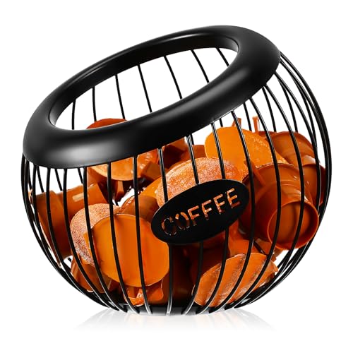Gadpiparty Kaffeepadhalter Großes Fassungsvermögen Espresso-Padhalter Metall-Kaffeeaufbewahrung Kaffeepad-Organizer Kaffeepad-Korb Kaffeestation Teebeutelhalter (Schwarz) von Gadpiparty