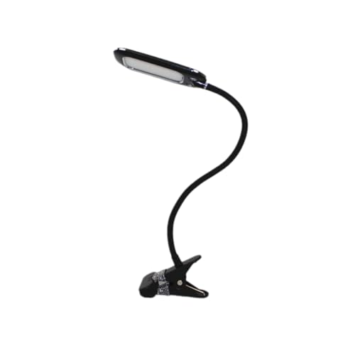 Gadpiparty LED Leselampe mit USB Flexiblem Schwanenhals und Stabilem Clip Helligkeitsstufen Tragbare Klemmlampe für Bett Buch und Reisen Augenschonendes LED Licht Schwarz von Gadpiparty