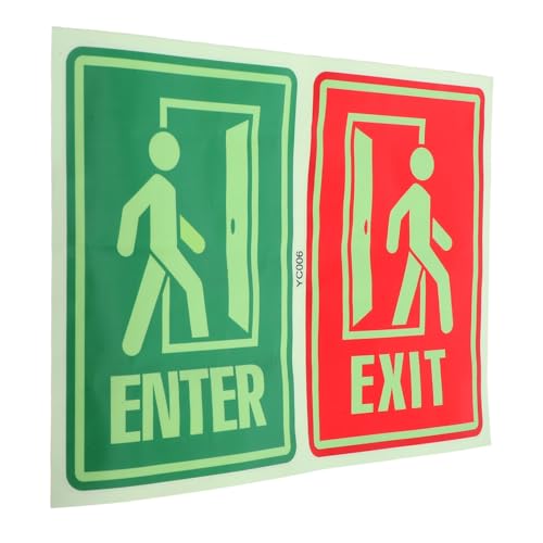 Gadpiparty Leuchtendes Exit Sign Aufkleber Selbstklebend Nachtlicht Sicherheitsindikator für Flur Schlafzimmer Wohnzimmer Wanddekoration Langlebig und Reflektierend von Gadpiparty