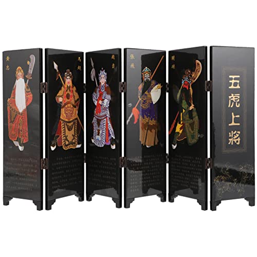 Gadpiparty Mini- Holz- Paravent Chinesische Oper Malerei Paravents Raumteiler Faltwand Antike Desktop- Ornamente Geschenk Wie Abgebildet 2 von Gadpiparty