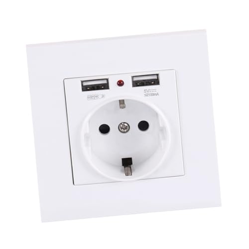 Gadpiparty Modell mit USB Feuerfestes Wandpanel aus PC und Kupfer Weiß Einfache Montage Modernes Design ohne Sichtbare Schrauben Unterputz Einbausteckdose USB Gadpiparty Modell mit USB Feuerfestes Wandpanel aus PC und Kupfer Weiß Einfache Montage Modernes Design ohne Sichtbare Schrauben Unterputz Einbausteckdose USB von Gadpiparty