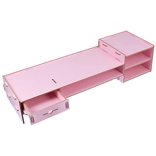 Gadpiparty Monitorständer steht Schreibtisch für Stand Steigleitung Computerbildschirm-Riser Desktop-Monitor Stahlständer Computerständer Computer-Erhöhungsständer Platte Rosa von Gadpiparty