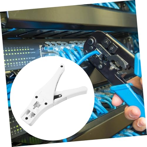 Gadpiparty Multifunktionale Crimpzange für Netzwerkkabel Weiß Kabelschneider Abisolierzange mit Komfortabler Handhabung Langlebig und Praktisch Geeignet für Kabel Crimpen Schneiden und von Gadpiparty