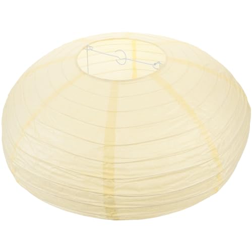 Gadpiparty Ovaler Runder Papierlaternen-Lampenschirm Reispapier-Hängelampenschirm 40 Cm Chinesischer Japanischer Stil Hängende Kronleuchter-Lichtabdeckung Deckenlichtschutz Beige von Gadpiparty