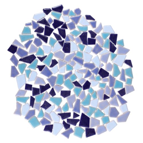 Gadpiparty Packung Unregelmäßige Blaue Keramik mosaiksteine für DIY Bastelprojekte Frostsichere Langlebige Mosaikfliesen zum Gestalten von Bilderrahmen Tassen Gartentischen und Dekoration von Gadpiparty