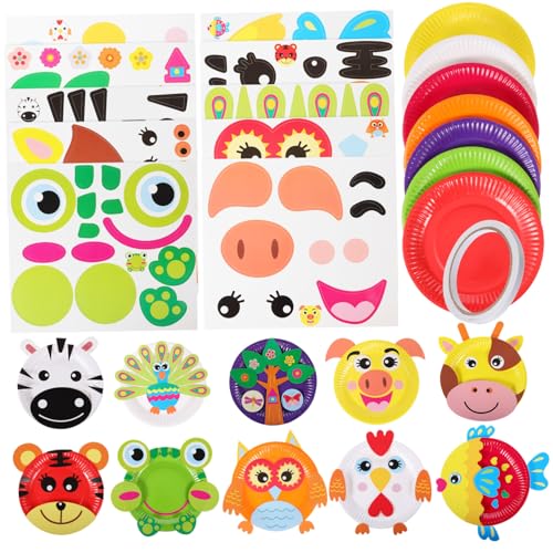 Gadpiparty Papierplatten Bastelset für Kleinkinder Jahre mit Tier aufklebern Originelles DIY Bastelprojekt Sichere Vielseitige Papier Teller Sticker für Kindergarten und Spielspaß Gadpiparty Papierplatten Bastelset für Kleinkinder Jahre mit Tier aufklebern Originelles DIY Bastelprojekt Sichere Vielseitige Papier Teller Sticker für Kindergarten und Spielspaß von Gadpiparty