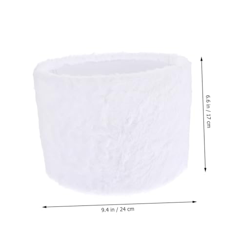 Gadpiparty Plüsch Lampenschirm Tischlampe Dekorative Haptik Weicher Plüsch Lampenschirm Weiß Langflor für Wohnzimmer Esszimmer Schlafzimmer von Gadpiparty