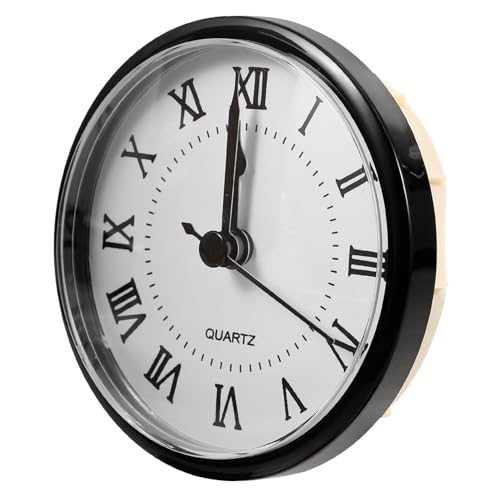 Gadpiparty Quarzuhr Runder Uhreneinsatz Mit Römischen Ziffern Quarzwerk Schwarzer Rand 90 Mm Durchmesser von Gadpiparty