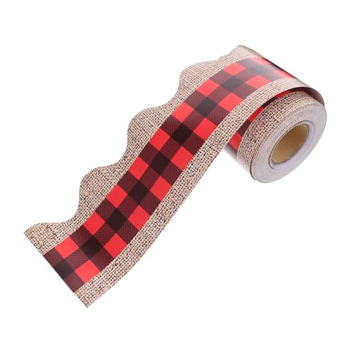 Gadpiparty Rote und Schwarze Karomuster Rahmenpapier Einfach Zuschneidbar Dekorative Tafelfolie für Klassenzimmer Auffälliger Bulletin Board Schnell Anwendbar für Schul und von Gadpiparty
