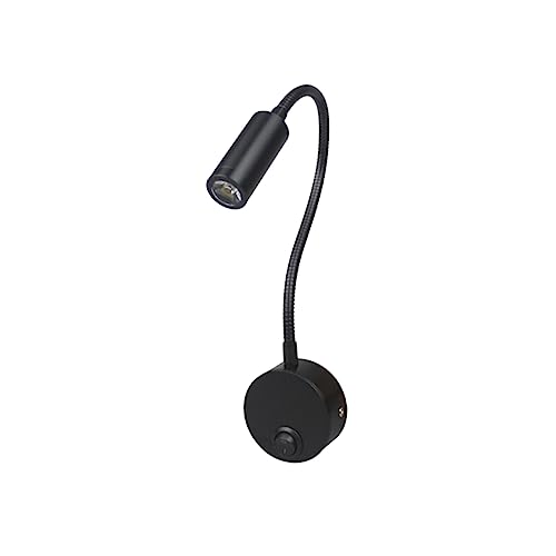 Gadpiparty 3w Led Wandleuchte Mit Flexibler Schwanenhals-lampe Schwarz Leselampe Für Schlafzimmer Büro Nachttisch Energiesparend Augenschonend Geeignet Für Bücher Und Umgebungslicht von Gadpiparty