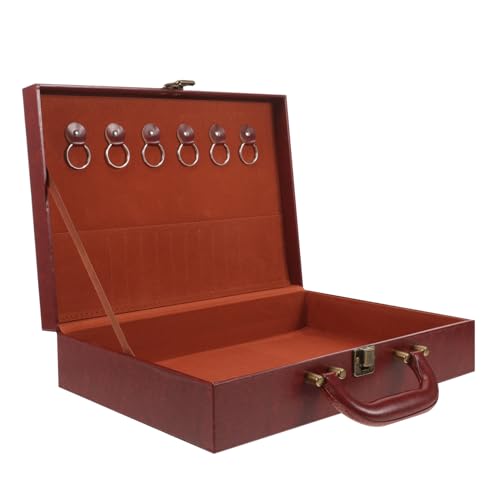 Gadpiparty Schlüsselkasten PU Große Aufbewahrungsbox für Autoschlüssel Dokumentenbox Design Rotbraun für Schlüsselübergabe und Organisation Gadpiparty Schlüsselkasten PU Große Aufbewahrungsbox für Autoschlüssel Dokumentenbox Design Rotbraun für Schlüsselübergabe und Organisation von Gadpiparty